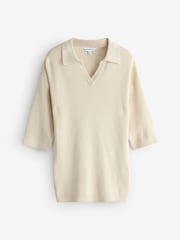 Ecru White V-Neck Collar Sweater - Image 1 of 1