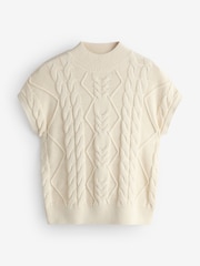 Ecru White Cable Knit Tank Top Jumper - Image 1 of 1