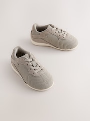 Neutral Suede Elastic Lace Trainers - Image 1 of 5