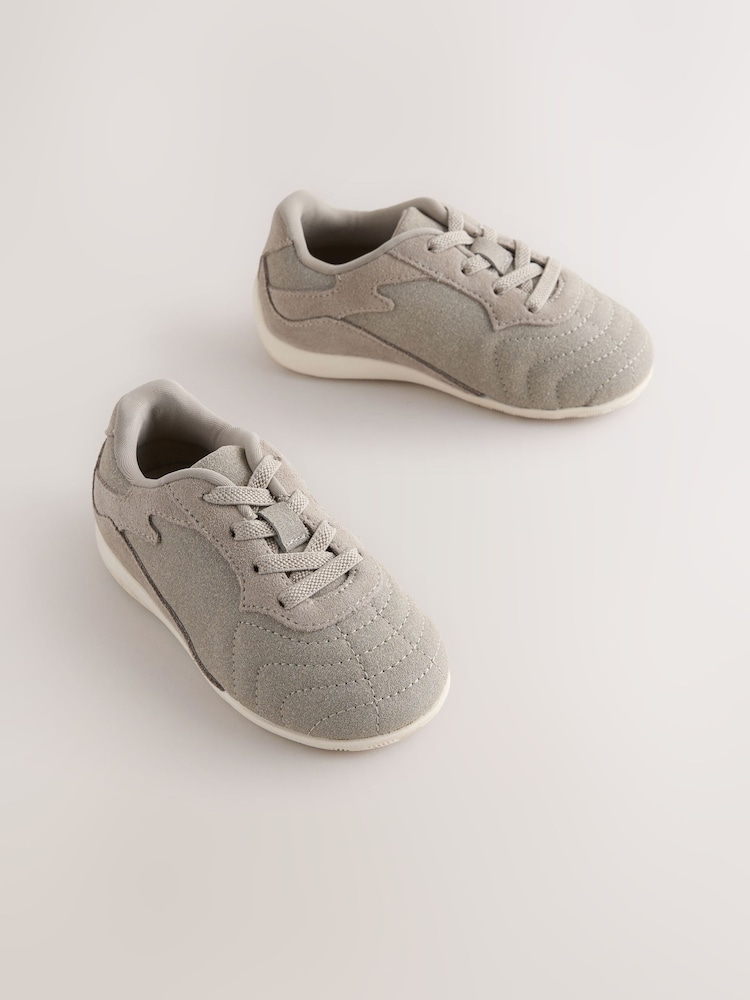 Neutral Suede Elastic Lace Trainers - Image 1 of 5 Neutral Suede Elastic Lace Trainers - Image 1 of 5
