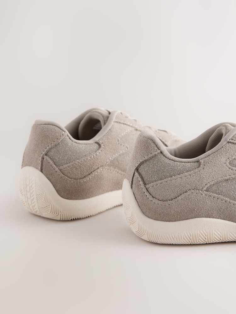 Neutral Suede Elastic Lace Trainers - Image 5 of 5 Neutral Suede Elastic Lace Trainers - Image 5 of 5