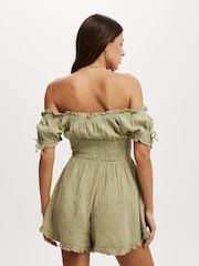 Verde - Cotton On Sadie Button Through Playsuit - Imagen 2 de 4