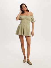 Verde - Cotton On Sadie Button Through Playsuit - Imagen 3 de 4