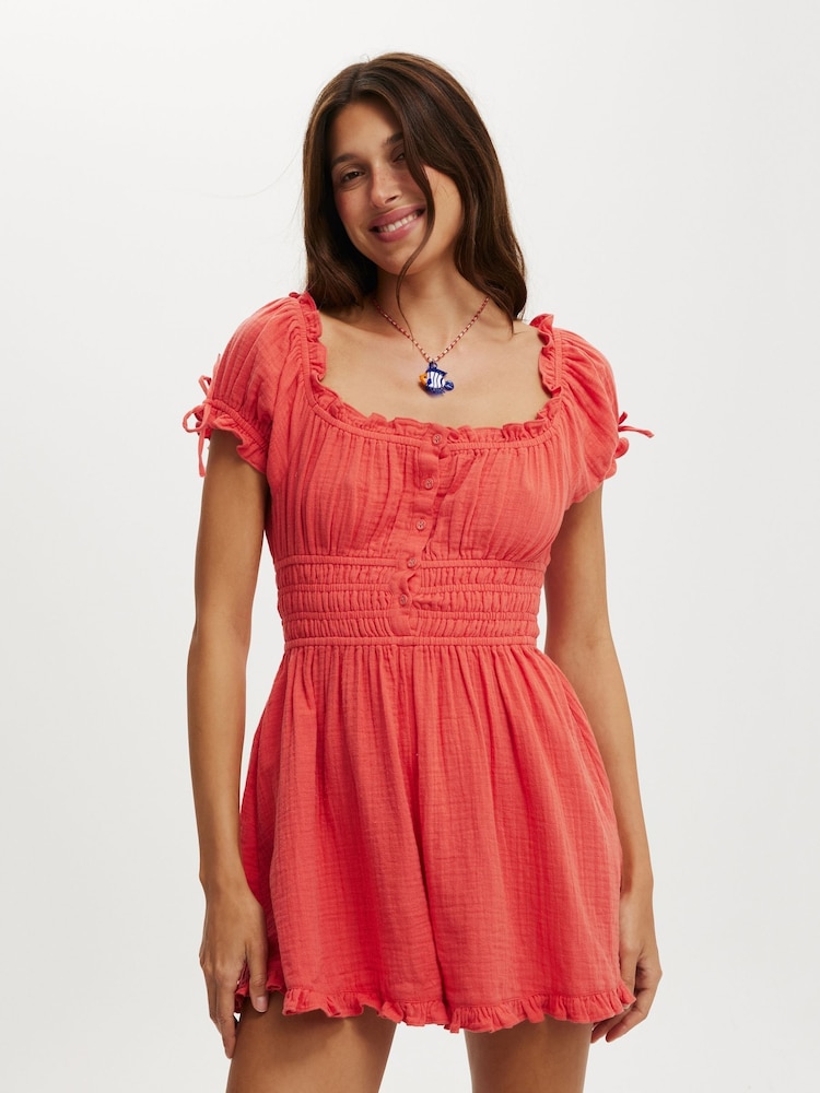 Rosa - Cotton On Sadie Button Through Playsuit - Imagen 1 de 4