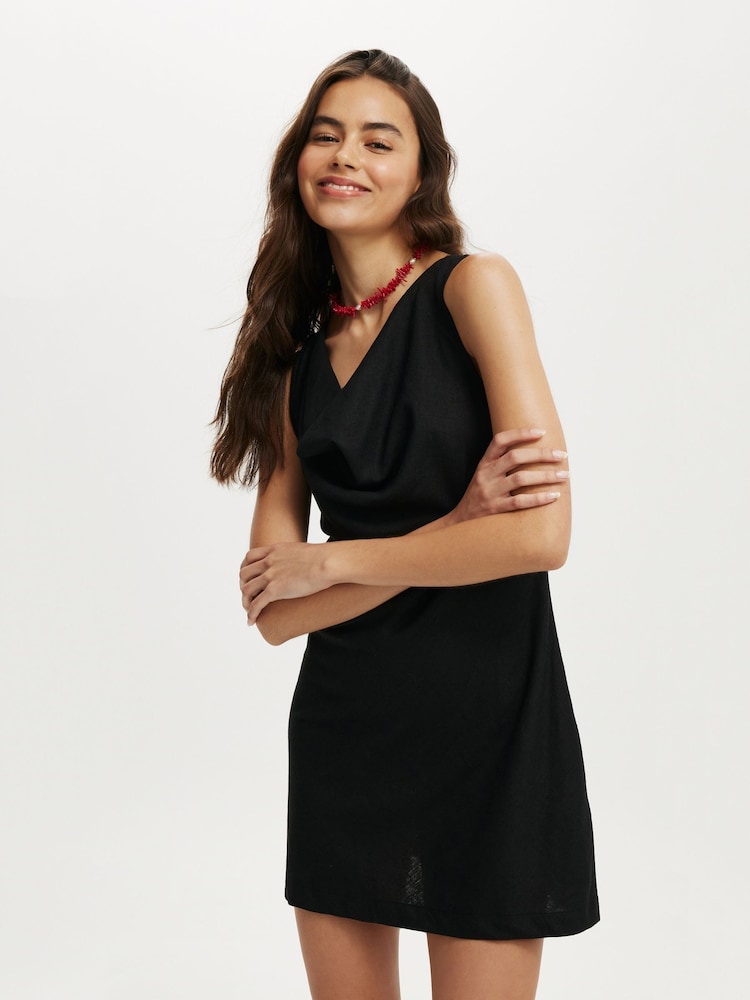 cotton on black mini dress Charcoal Washed Denim Lace Up Bodice Mini Dress