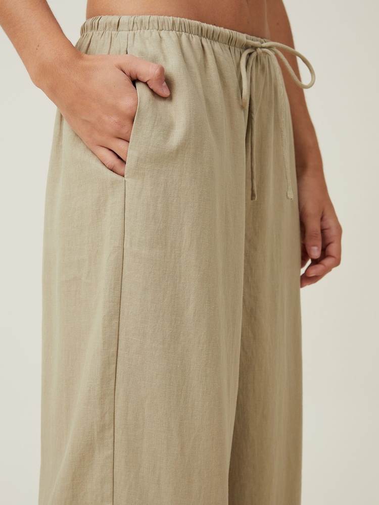 Cotton On Natural Cream Haven Wide Leg Trousers - Image 5 of 5 Cotton On Natural Cream Haven Wide Leg Trousers - Image 5 of 5