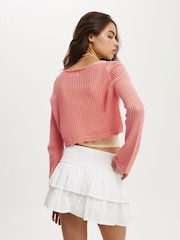 Naranja - Cotton On Crochet Scallop Cropped Cardigan - Imagen 2 de 4