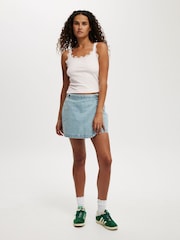 Cotton On Blue Wrapped Denim Mini Skirt - Image 5 of 5