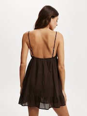 Cotton On Brown Mini Serena Summer Dress - Image 2 of 4