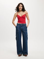 Azul de Chrome - Cotton On Relaxed Cargo Jeans - Imagen 1 de 8
