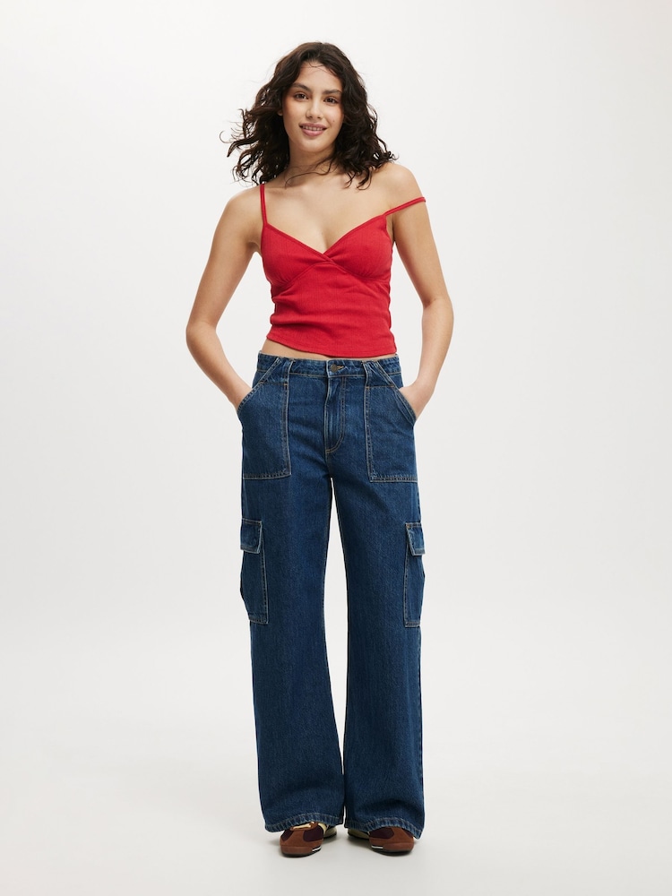 Azul de Chrome - Cotton On Relaxed Cargo Jeans - Imagen 1 de 8