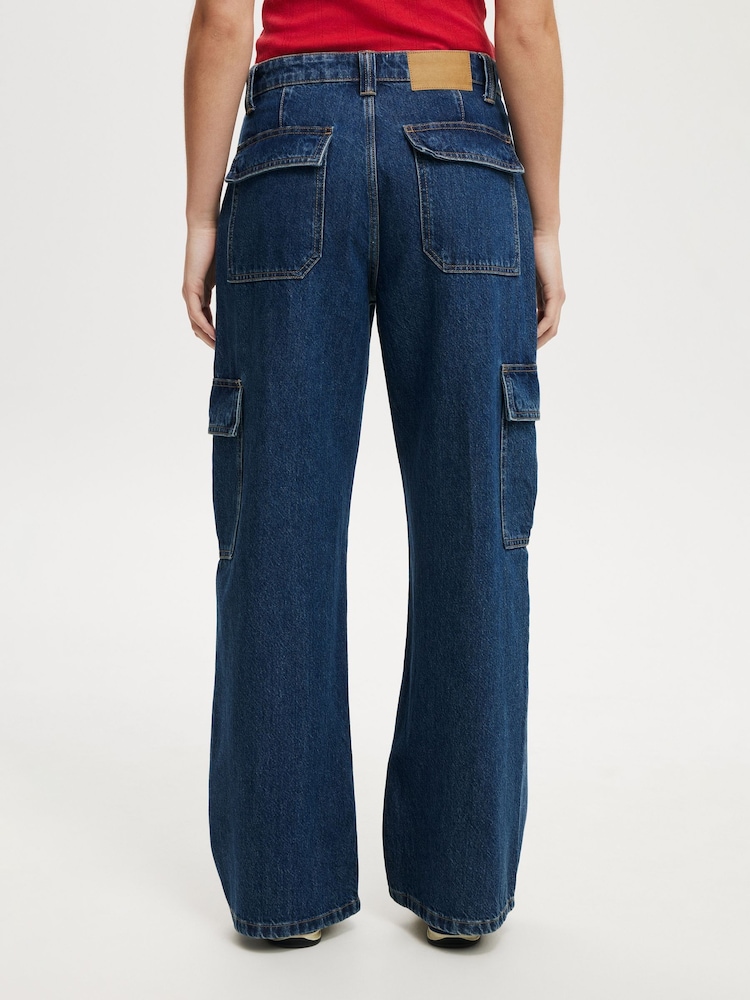 Azul de Chrome - Cotton On Relaxed Cargo Jeans - Imagen 2 de 8