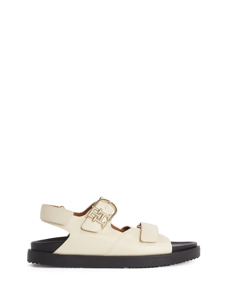 Tommy Hilfiger Natural Monogram Leather Cleat Sandals - Image 2 of 6