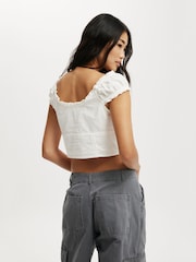Blanco - Cotton On Kara Fitted Short Sleeve Top - Imagen 2 de 4