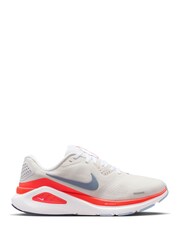Nike White Red Structure 26 Road Running Trainers - Image 1 of 9
