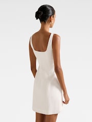 Forever New White Pure Linen Monica Petite Bow Front Mini Dress - Image 2 of 5