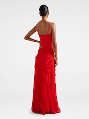Forever New Red Gabrielle Petite Lace Ruffle Gown - Image 2 of 4