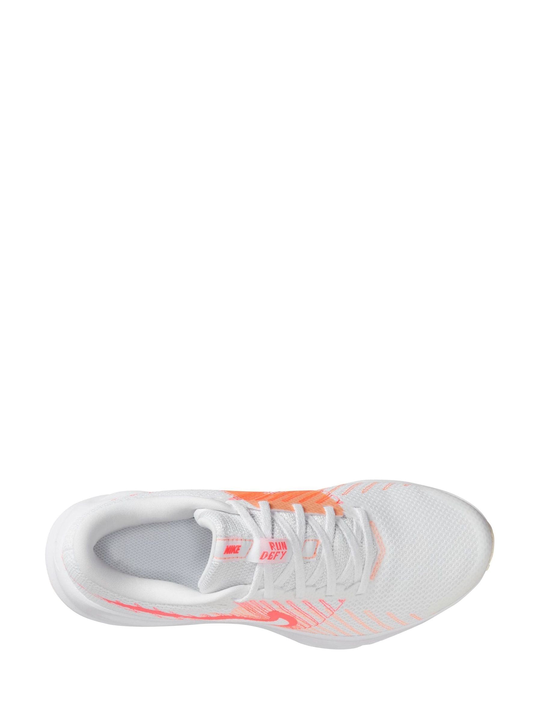 nike white orange sports shoes