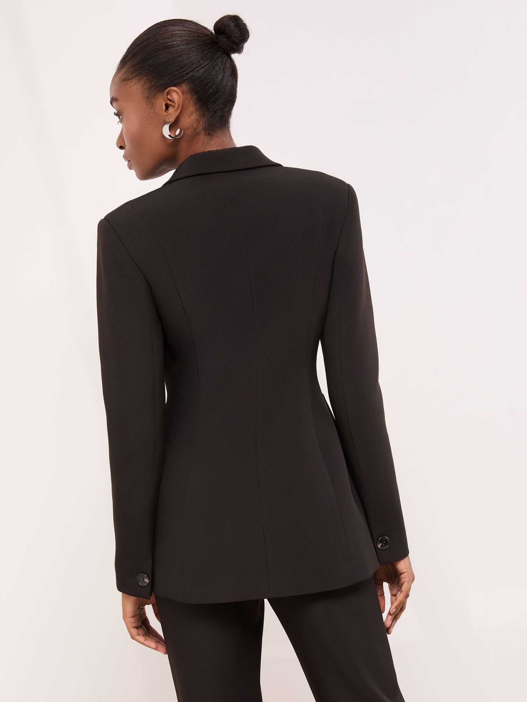 black fitted lace up back blazer