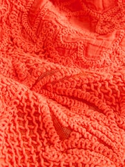 Orange - Crochet Short Sleeve Shirt - Bild 2 von 3
