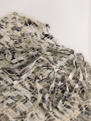 Animal - Shirred Mesh Sleeveless Crew Neck Top - Imaginea 7 din 7