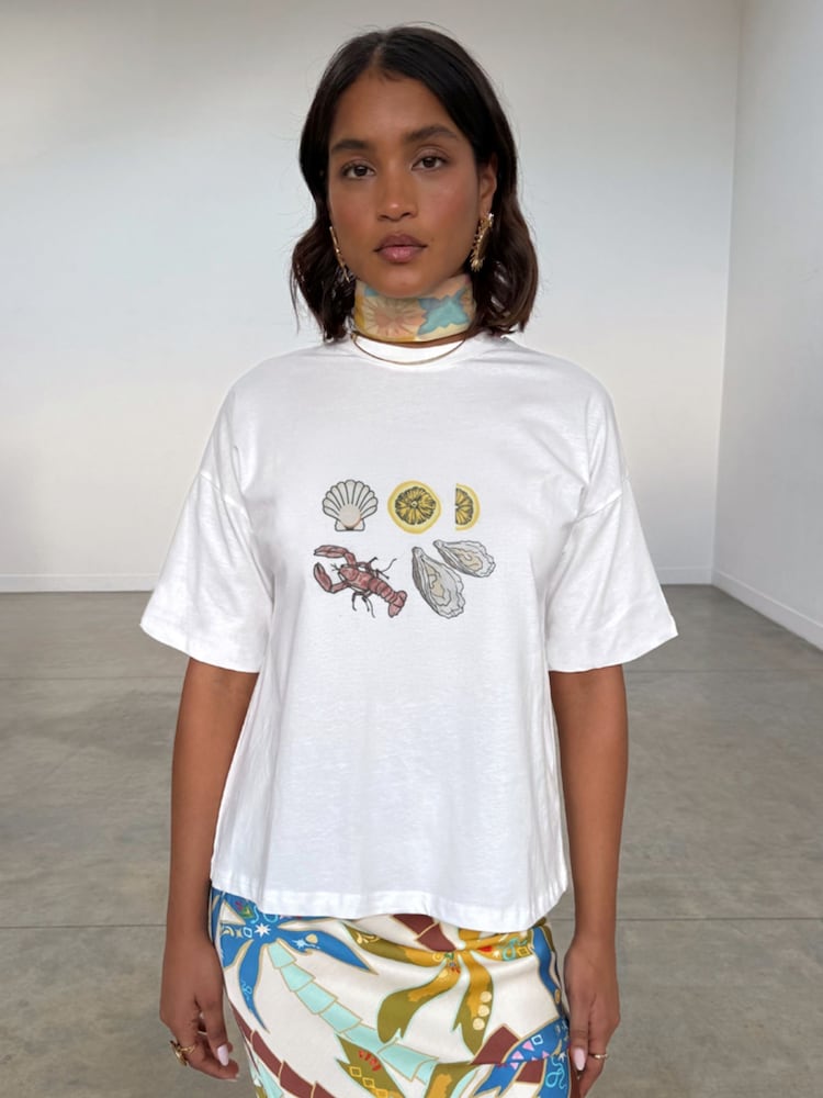 Never Fully Dressed White Sea Food T-Shirt - Image 1 of 5