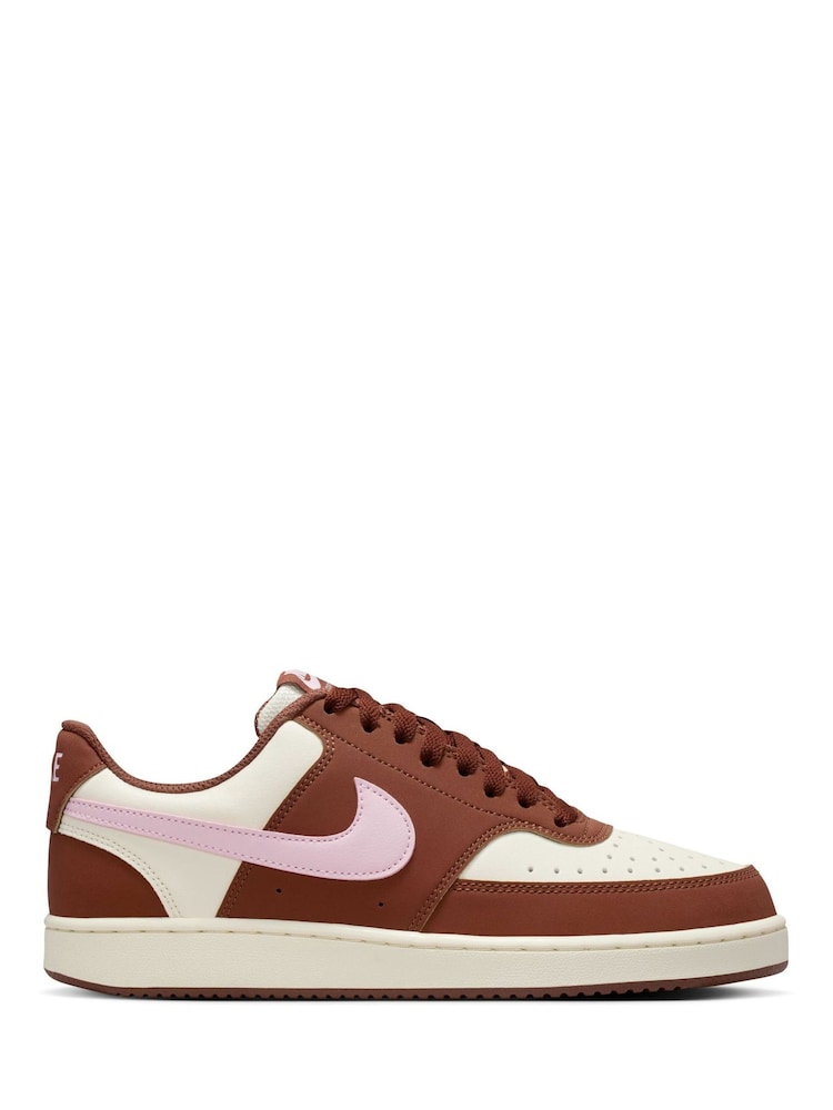Nike Brown Pink Court Vision Low Trainers - Image 1 of 10