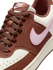 Nike Brown Pink Court Vision Low Trainers - Image 8 of 10