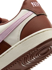 Nike Brown Pink Court Vision Low Trainers - Image 9 of 10