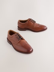 Maro-arămiu Maro - Premium Leather Wing Cap Lace Up Shoes - Imaginea 1 din 5