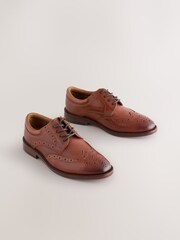 棕褐色 - Premium Leather Lace Up Brogue Shoes - 图片1 / 6