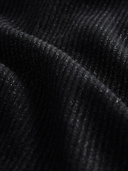 Nothing Ordinary Black Metallic Slash Neck Long Sleeve Top - Image 4 of 10