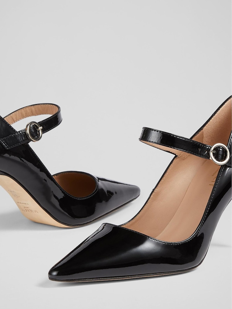 LK Bennett Black Camille Patent Mary Jane Courts - Image 2 of 3