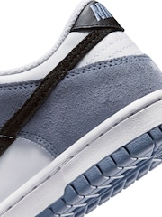 Nike White/Black Blue Youth Dunk Low Trainers - Image 10 of 10