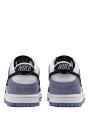 Nike White/Black Blue Youth Dunk Low Trainers - Image 6 of 10