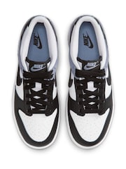 Nike White/Black Blue Youth Dunk Low Trainers - Image 7 of 10