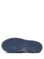 Nike White/Black Blue Youth Dunk Low Trainers - Image 8 of 10