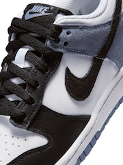 Nike White/Black Blue Youth Dunk Low Trainers - Image 9 of 10
