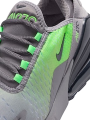 Nike Grey Lime Youth Air Max 270 Trainers - Image 9 of 11