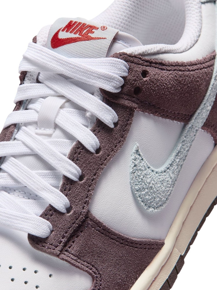 Nike White Burgundy Blue Youth Dunk Low SE Trainers - Image 9 of 9