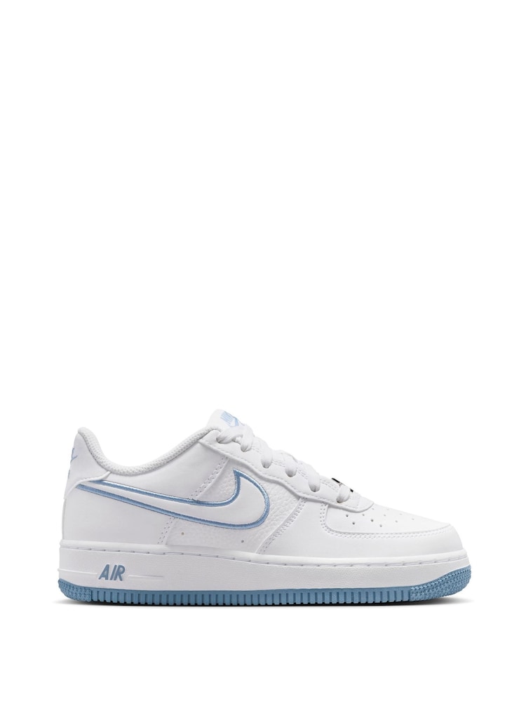 Nike White Youth Air Force 1 Trainers - Image 1 of 10