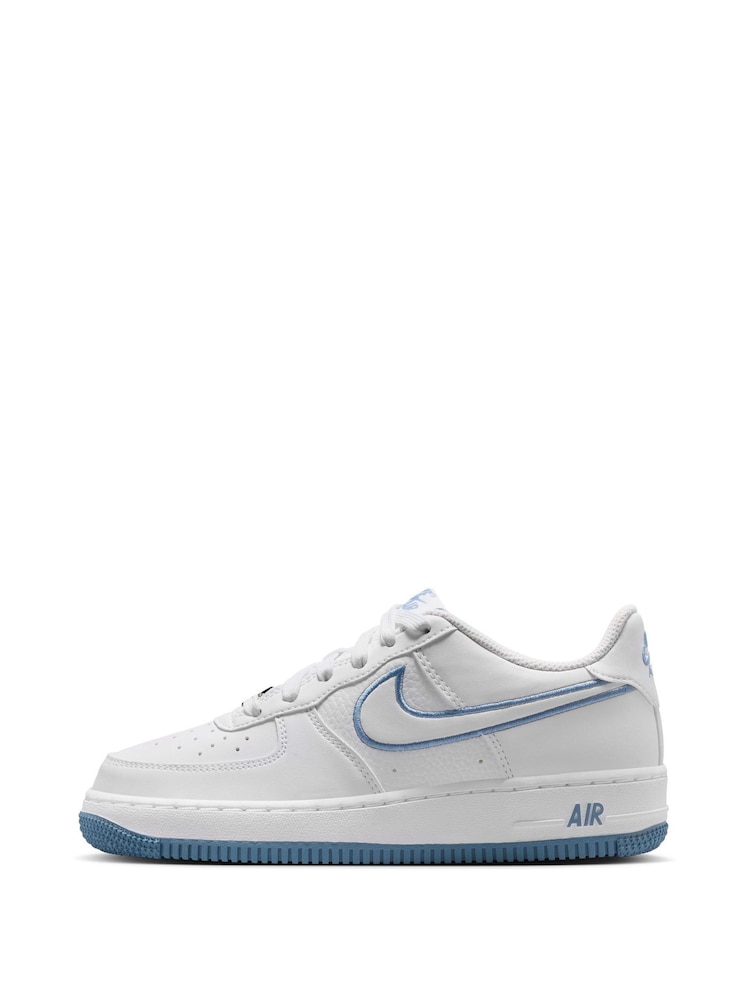 Nike White Youth Air Force 1 Trainers - Image 2 of 10