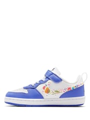 Nike White/Purple Junior Court Borough Low Trainers - Image 4 of 10