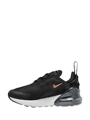 Nike Black White Copper Junior Air Max 270 Trainers - Image 2 of 4
