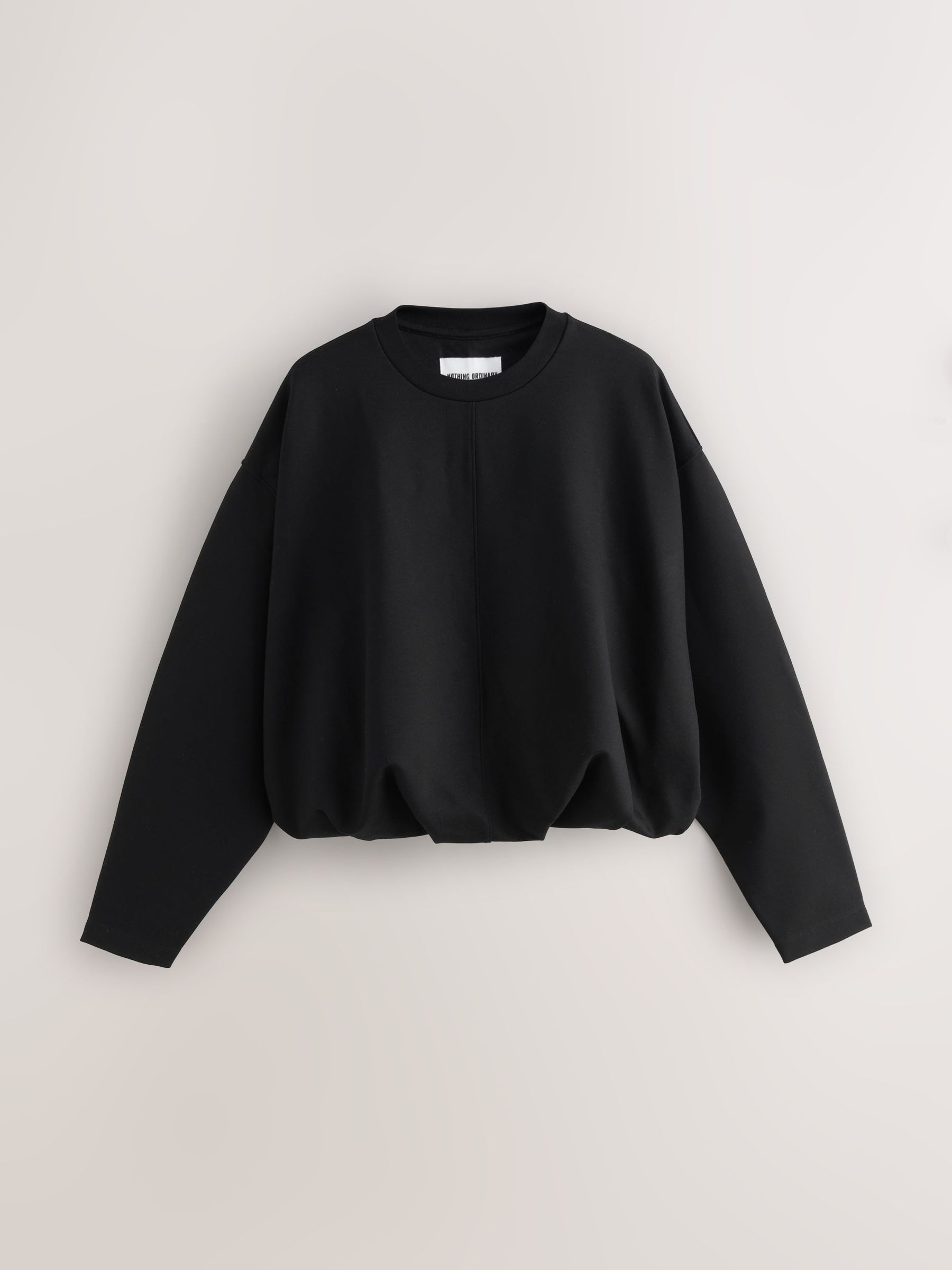 Buy Nothing Ordinary Black Luxe Bubble Hem Sweatshirt from the