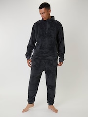 Loungeable Grey Sherpa Lounge Joggers - Image 5 of 5