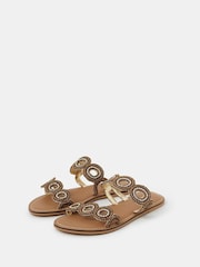 Accessorize Brown Beaded Circle Strap Sandals - Image 2 of 2