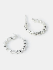 Accessorize Silver Tone Diamond Cut Hoop Earrings - Image 1 of 1