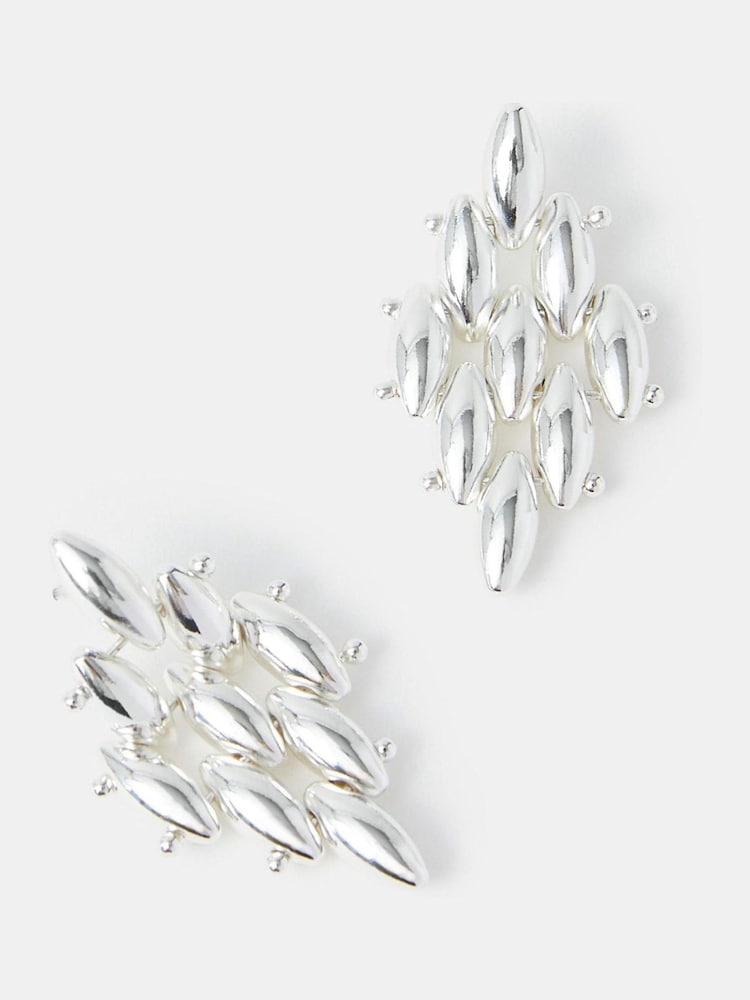 Accessorize Silver Tone Diamond Drop Earrings - Image 1 of 1