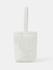 Accessorize Natural Bridal Beaded Fringe Bag - Image 1 of 3